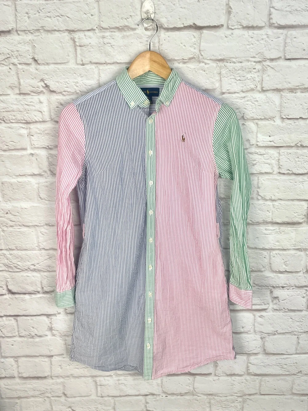 Ralph Lauren Striped Seersucker Fun Shirtdress Size 16